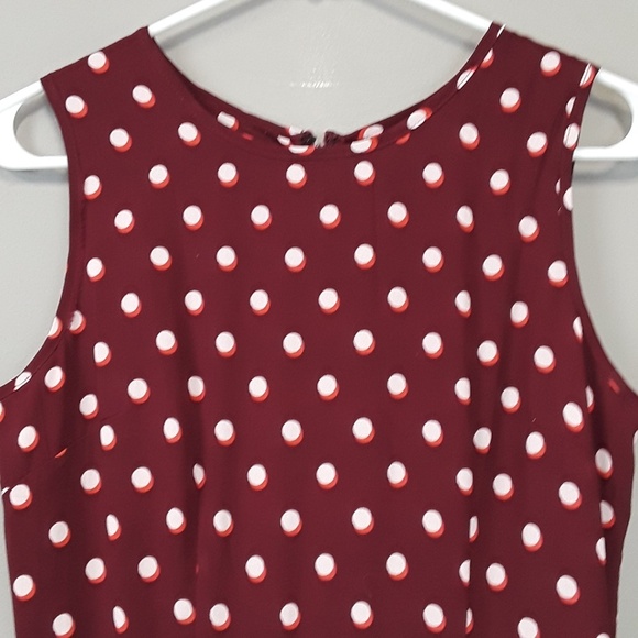 MAISON Jules Red Polka Dot Flair Dress Size M - Picture 2 of 8